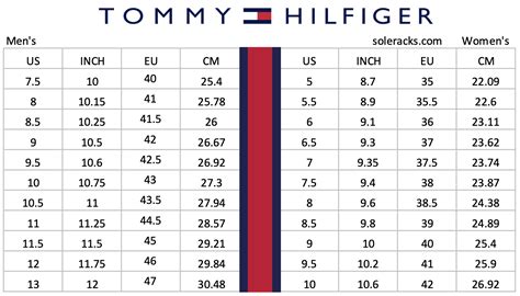 tommy hilfiger sizes chart.